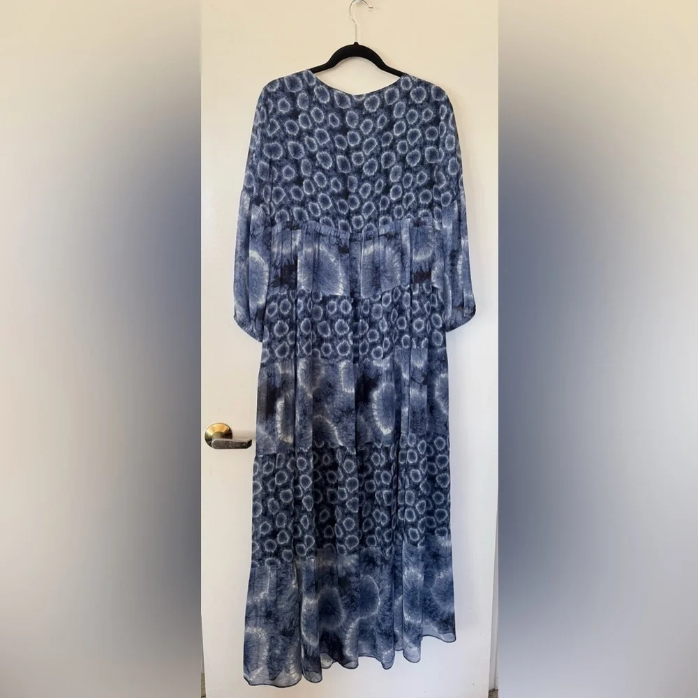 Michael Kors Empire Style Tiered Geometric Print Dress in XL